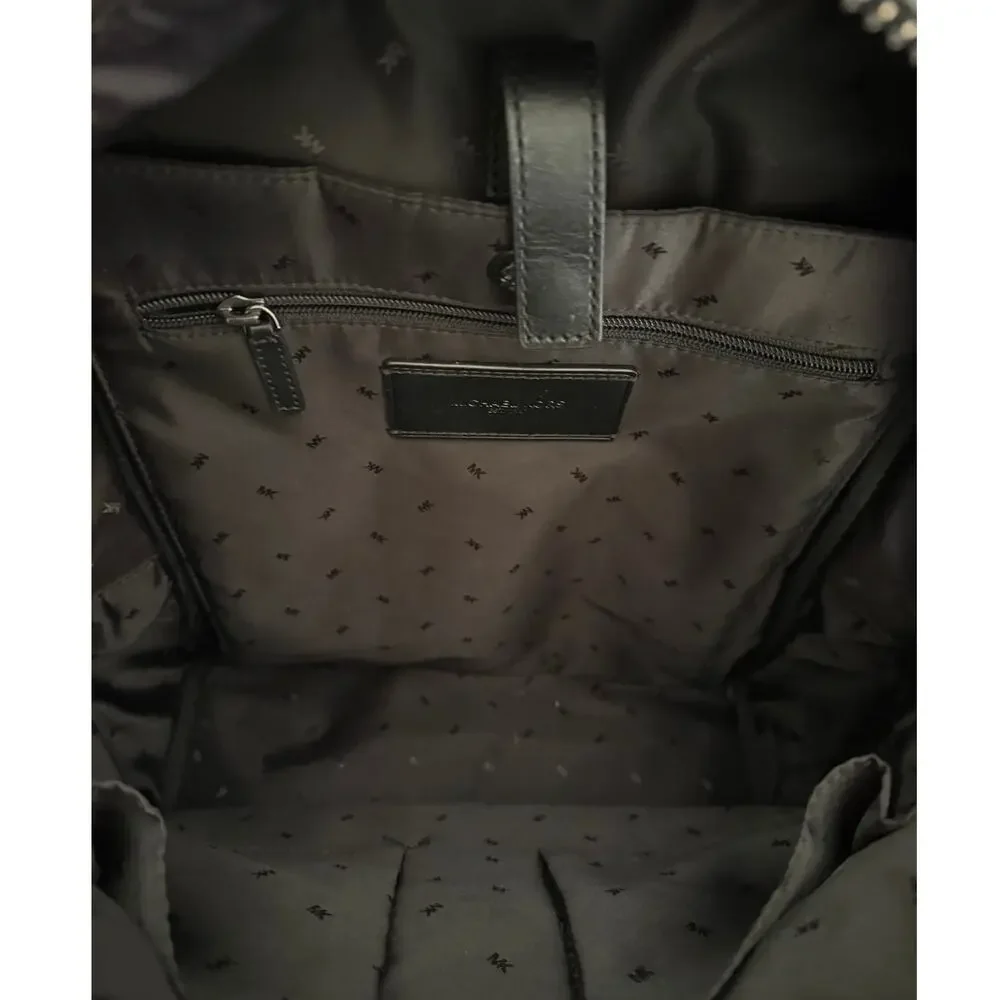 Michael Kors Cooper Signature Backpack – Black Logo-Print Canvas - Picture 8 of 11